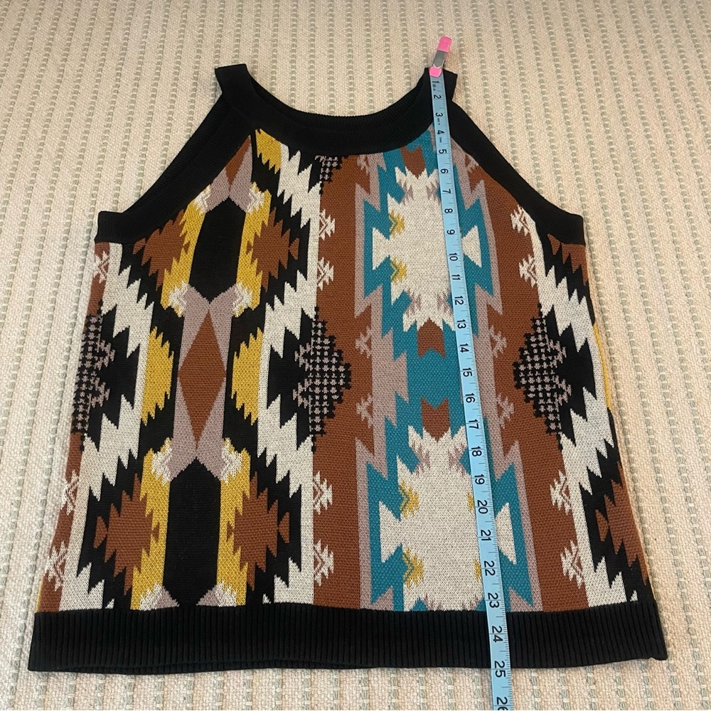 Rowdy Crowd - Aztec Pattern Sleeveless Sweater - … - image 3